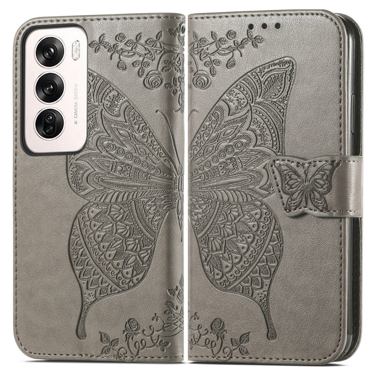 For OPPO Reno12 Pro Global Butterfly Love Flower Embossed Leather Phone Case