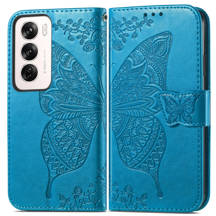 For OPPO Reno12 Pro Global Butterfly Love Flower Embossed Leather Phone Case