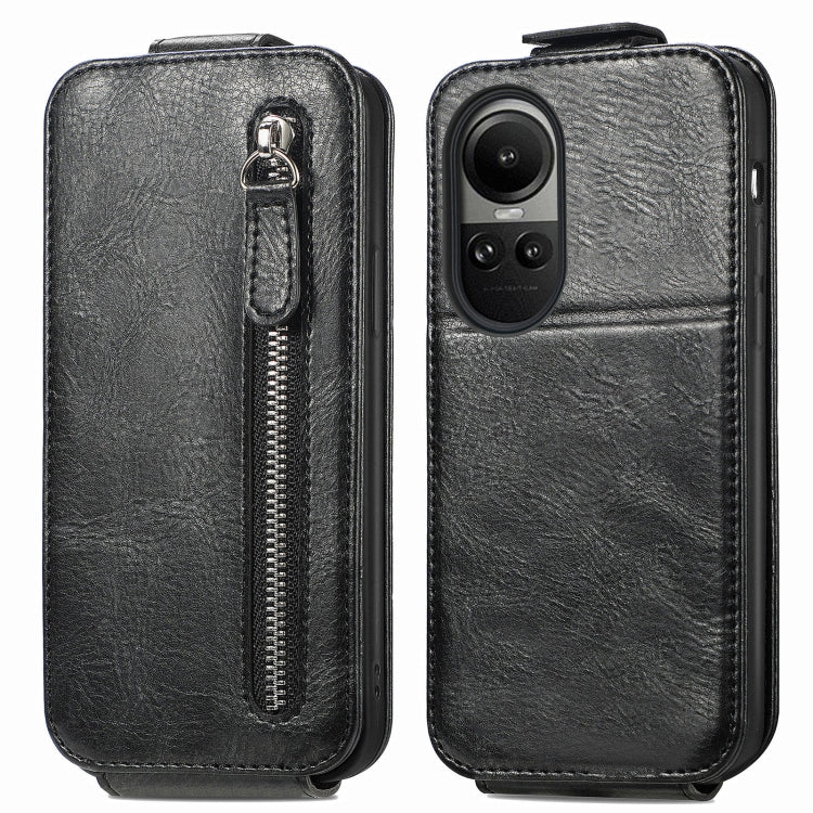 For OPPO Reno10 / 10 Pro Global Zipper Wallet Vertical Flip Leather Phone Case