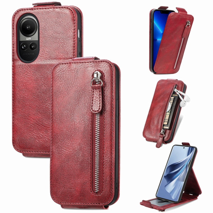 For OPPO Reno10 / 10 Pro Global Zipper Wallet Vertical Flip Leather Phone Case