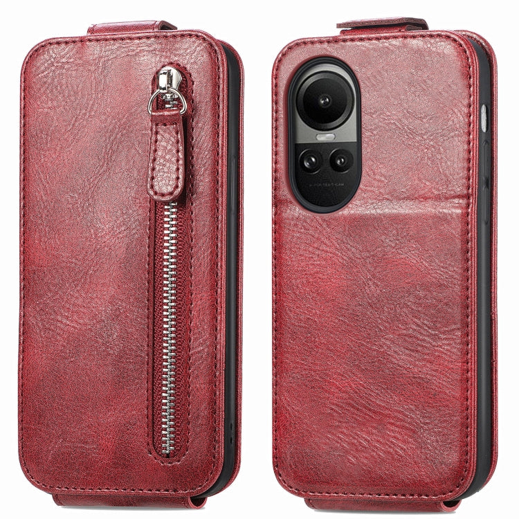 For OPPO Reno10 / 10 Pro Global Zipper Wallet Vertical Flip Leather Phone Case