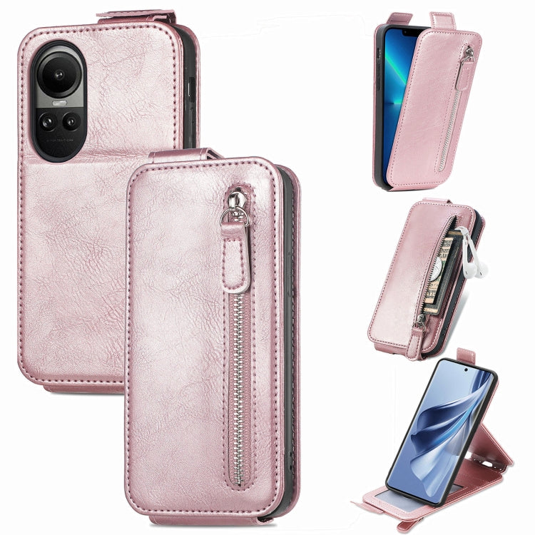 For OPPO Reno10 / 10 Pro Global Zipper Wallet Vertical Flip Leather Phone Case