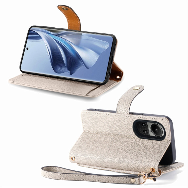 For OPPO Reno10 / 10 Pro Global Love Zipper Lanyard Leather Phone Case