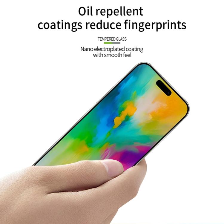 For iPhone 16 PINWUYO 9H 2.5D Full Screen Tempered Glass Film - Black