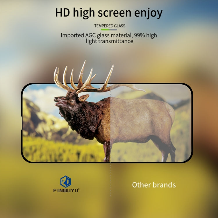 For iPhone 16 PINWUYO 9H 2.5D Full Screen Tempered Glass Film - Black