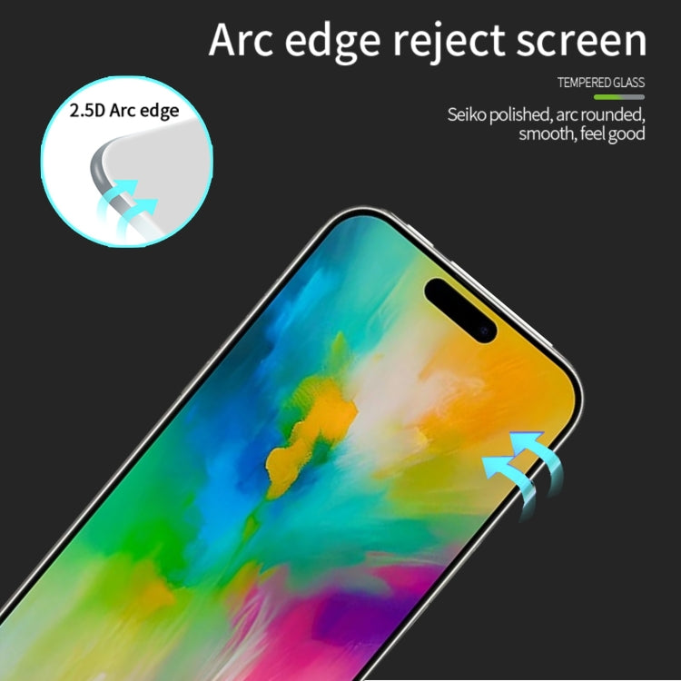 For iPhone 16 Pro Max PINWUYO 9H 2.5D Full Screen Tempered Glass Film - Black