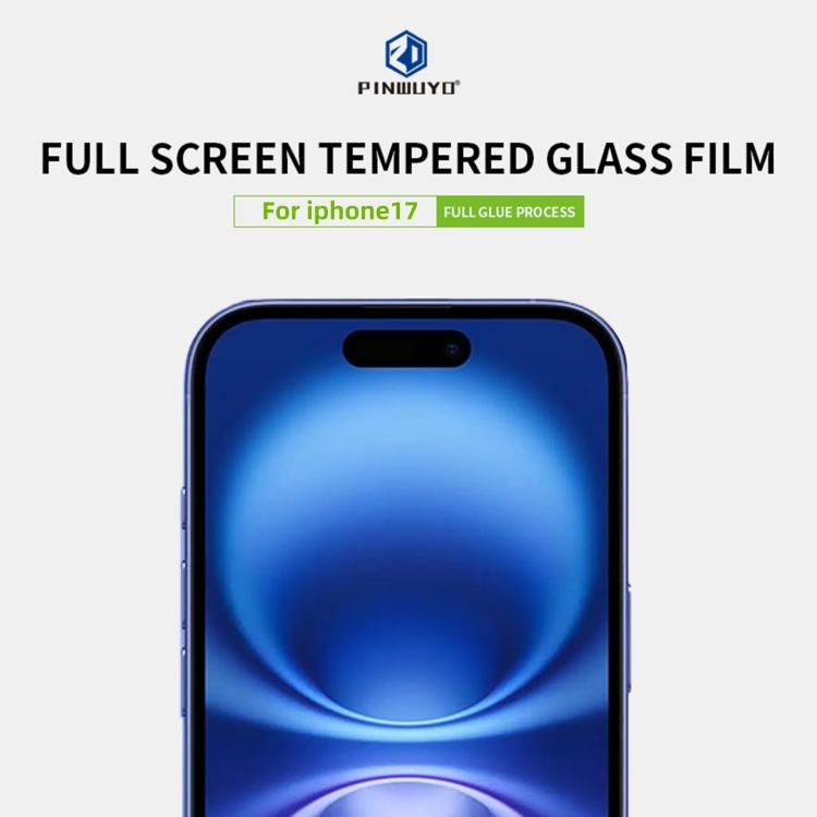 For iPhone 17 PINWUYO 9H 2.5D Full Screen Tempered Glass Film - Black