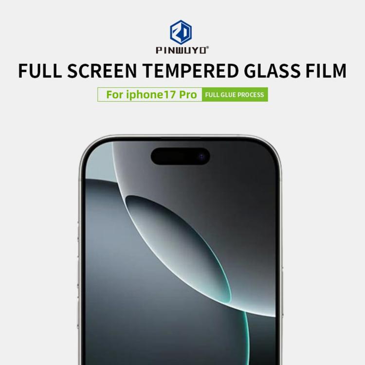 For iPhone 17 Pro PINWUYO 9H 2.5D Full Screen Tempered Glass Film - Black