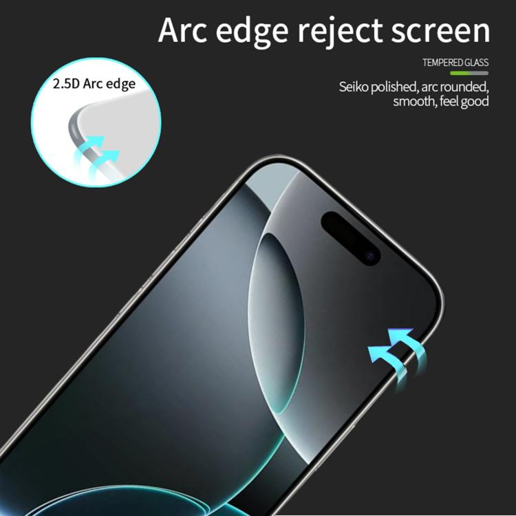 For iPhone 17 Pro Max PINWUYO 9H 2.5D Full Screen Tempered Glass Film - Black