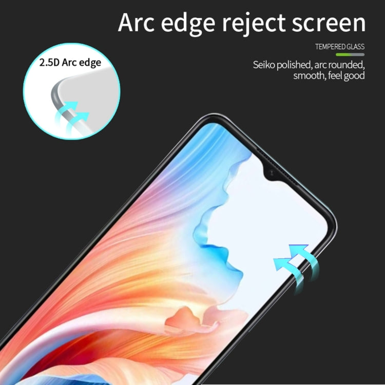 For OPPO A1i PINWUYO 9H 2.5D Full Screen Tempered Glass Film - Black