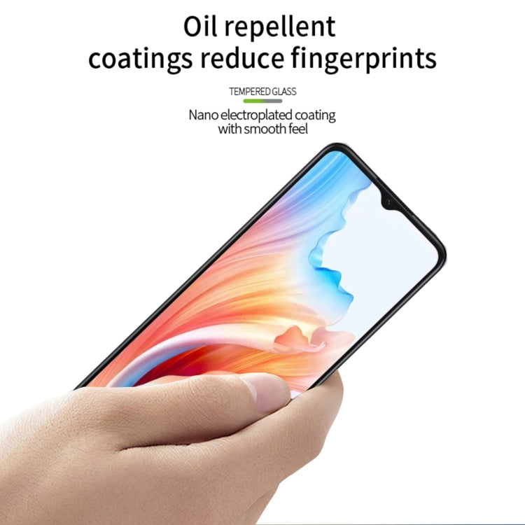 For OPPO A1i PINWUYO 9H 2.5D Full Screen Tempered Glass Film - Black