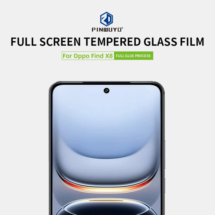For OPPO Find X8 PINWUYO 9H 2.5D Full Screen Tempered Glass Film - Black
