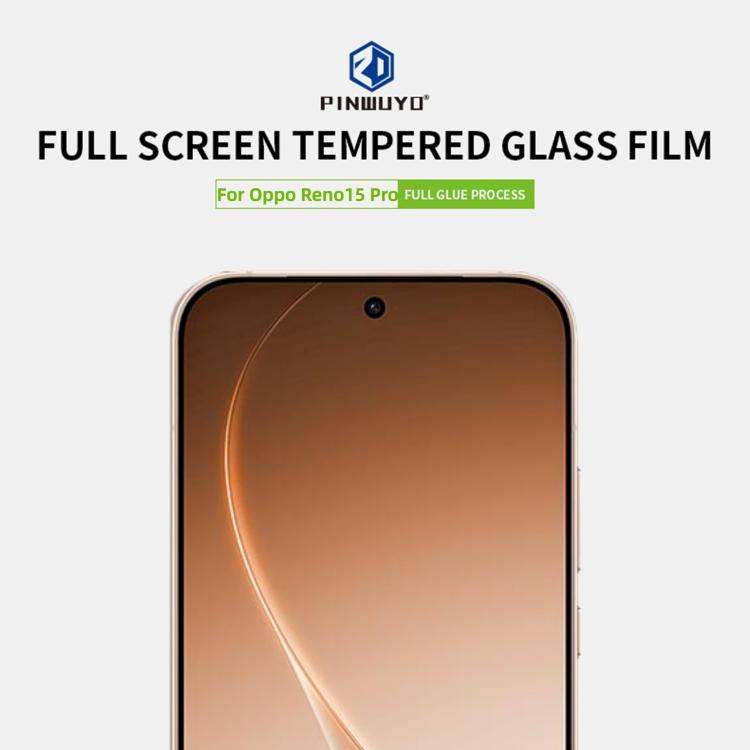 For OPPO Reno15 Pro Global PINWUYO 9H 2.5D Full Screen Tempered Glass Film - Black