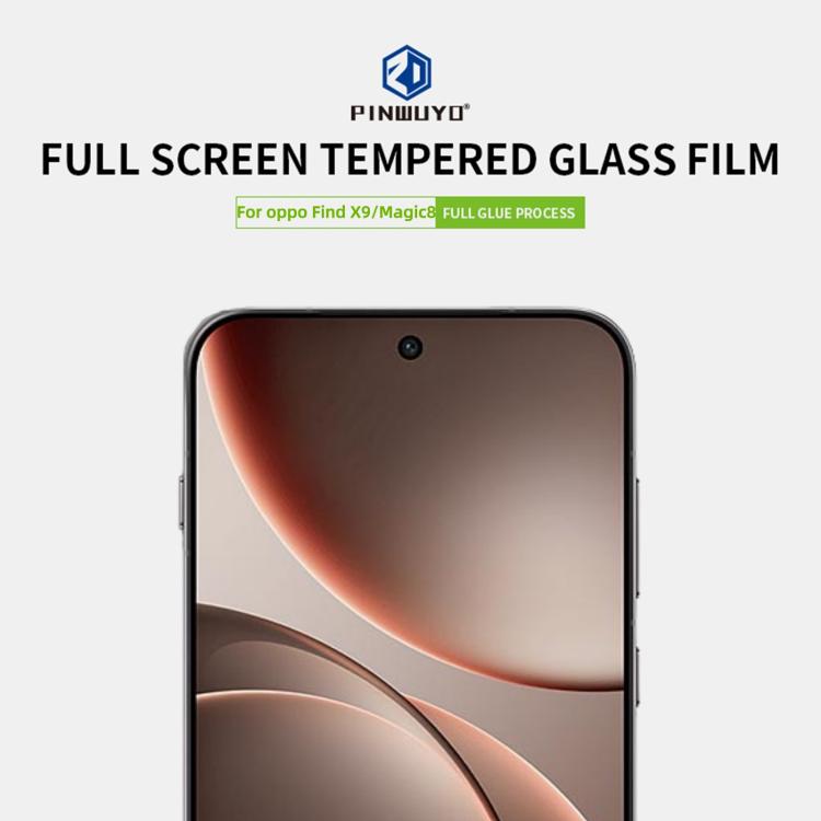 For OPPO Find X9 / Honor Magic8 Unlock PINWUYO 9H 2.5D Full Screen Tempered Glass Film - Black
