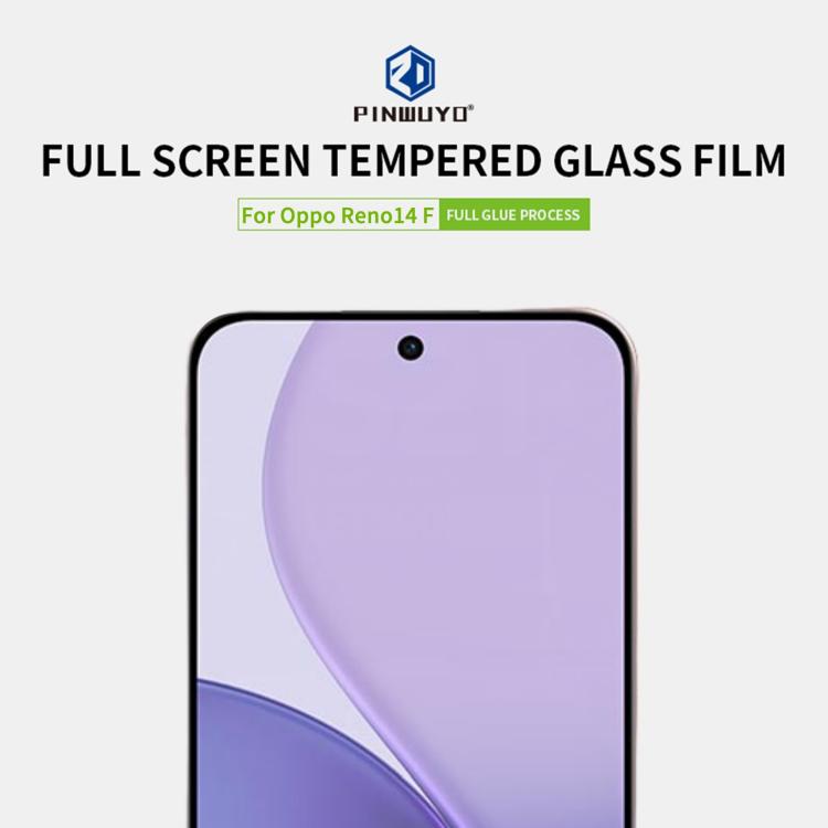 For OPPO Reno14 F PINWUYO 9H 2.5D Full Screen Tempered Glass Film - Black