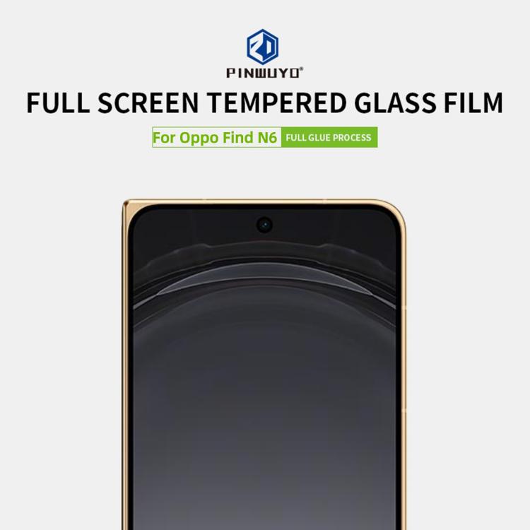 For OPPO Find N6 Outer Screen PINWUYO 9H 2.5D Full Screen Tempered Glass Film - Black