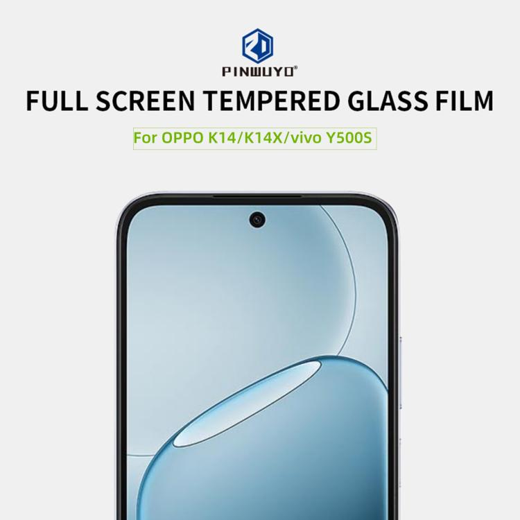 For OPPO K14 / K14X / vivo Y500s PINWUYO 9H 2.5D Full Screen Tempered Glass Film - Black