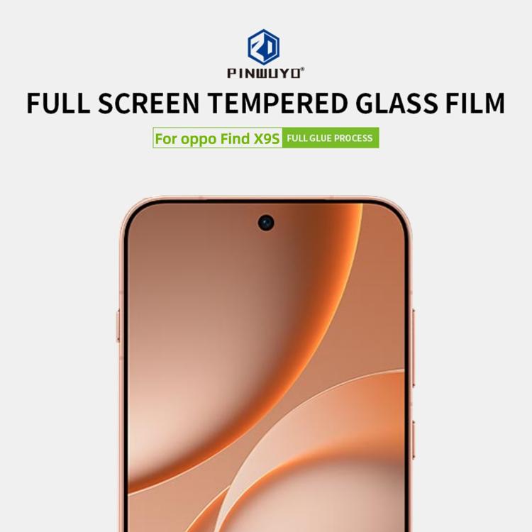 For OPPO Find X9s 5G PINWUYO 9H 2.5D Full Screen Tempered Glass Film - Black