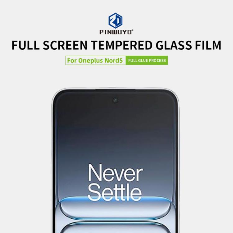 For OnePlus Nord 5 PINWUYO 9H 2.5D Full Screen Tempered Glass Film - Black