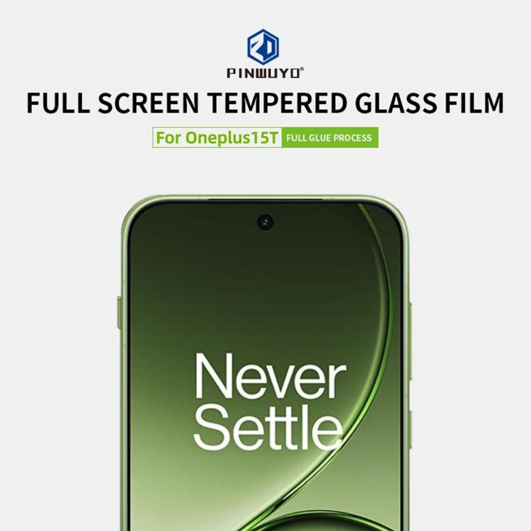 For OnePlus 15T PINWUYO 9H 2.5D Full Screen Tempered Glass Film - Black