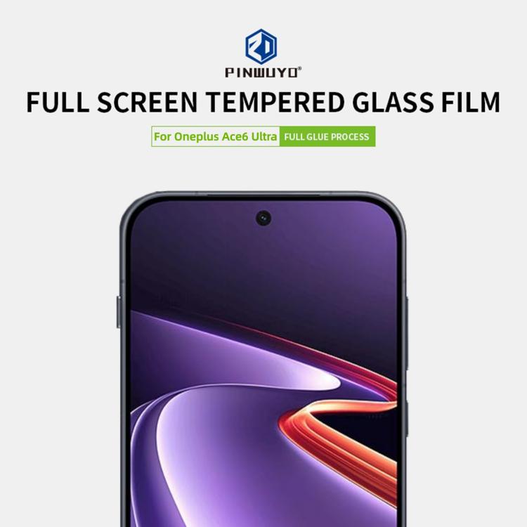 For OnePlus Ace6 Ultra PINWUYO 9H 2.5D Full Screen Tempered Glass Film - Black
