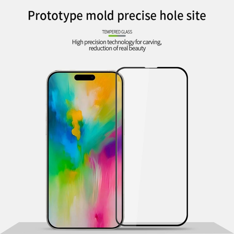 For iPhone 16 Plus MOFI 9H 2.5D Full Screen Tempered Glass Film - Black