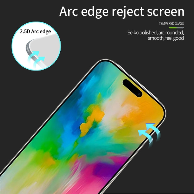 For iPhone 16 Pro MOFI 9H 2.5D Full Screen Tempered Glass Film - Black