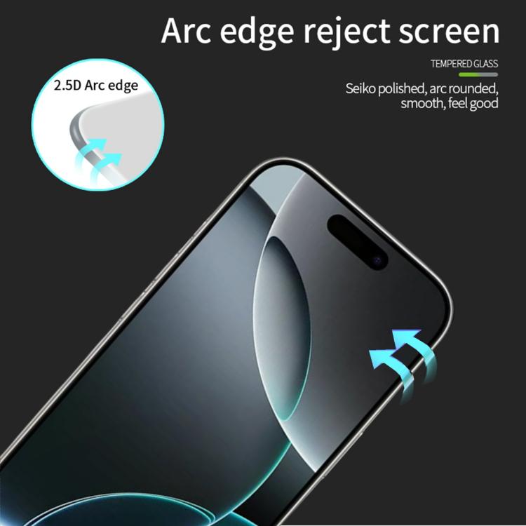 For iPhone 17 Pro MOFI 9H 2.5D Full Screen Tempered Glass Film - Black