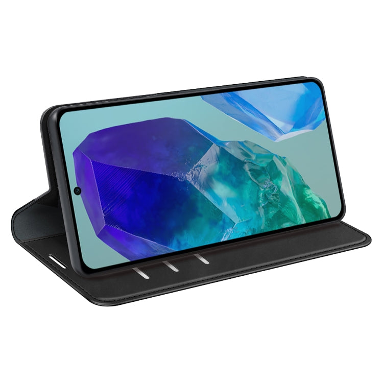 For Samsung Galaxy M55 5G Retro-skin Magnetic Suction Leather Phone Case