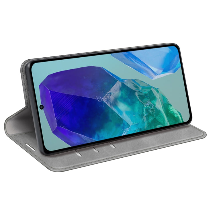For Samsung Galaxy M55 5G Retro-skin Magnetic Suction Leather Phone Case