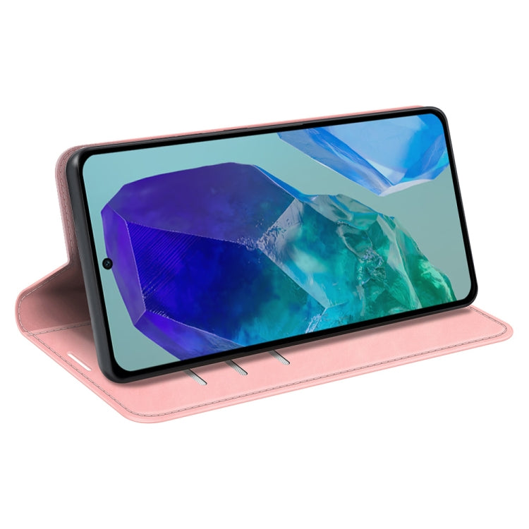 For Samsung Galaxy M55 5G Retro-skin Magnetic Suction Leather Phone Case