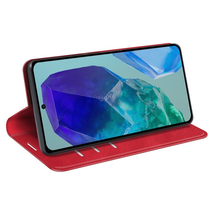 For Samsung Galaxy M55 5G Retro-skin Magnetic Suction Leather Phone Case