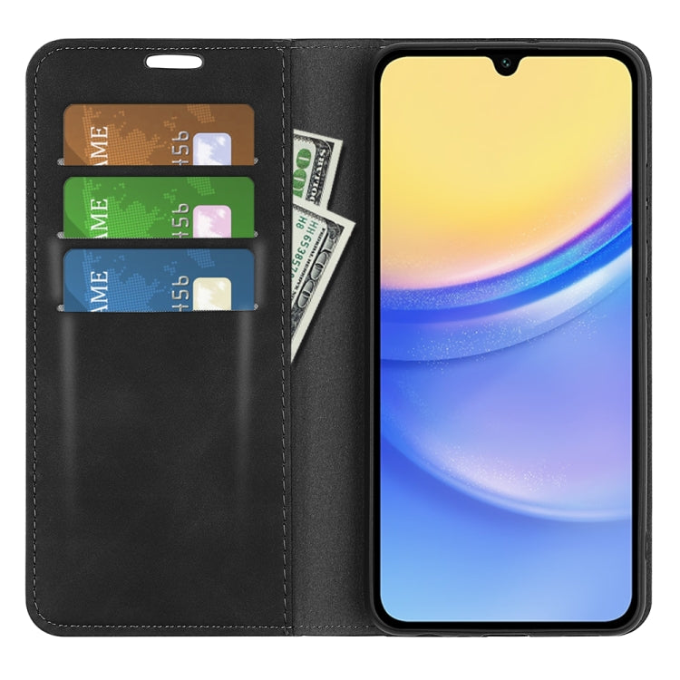 For Samsung Galaxy M15 5G Retro-skin Magnetic Suction Leather Phone Case