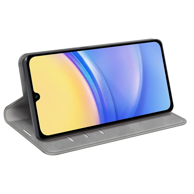 For Samsung Galaxy M15 5G Retro-skin Magnetic Suction Leather Phone Case