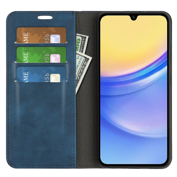 For Samsung Galaxy M15 5G Retro-skin Magnetic Suction Leather Phone Case