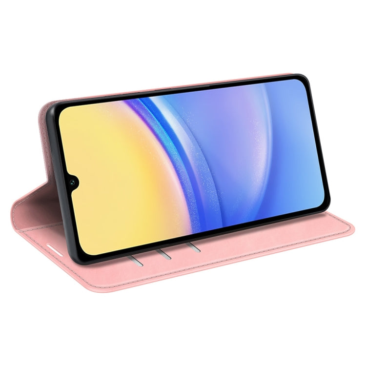 For Samsung Galaxy M15 5G Retro-skin Magnetic Suction Leather Phone Case