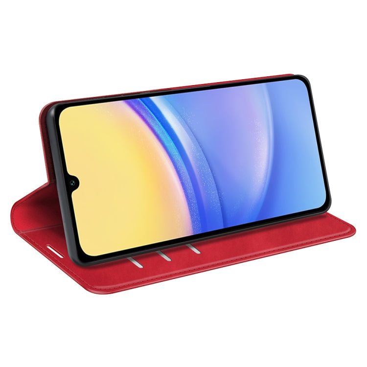 For Samsung Galaxy M15 5G Retro-skin Magnetic Suction Leather Phone Case