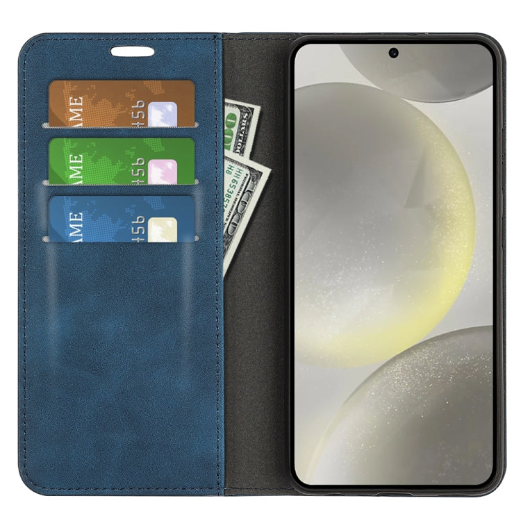 For Samsung Galaxy S24 FE 5G Retro-skin Magnetic Suction Leather Phone Case