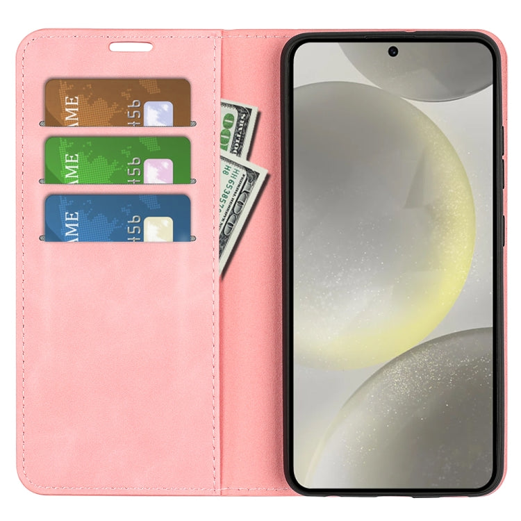 For Samsung Galaxy S24 FE 5G Retro-skin Magnetic Suction Leather Phone Case