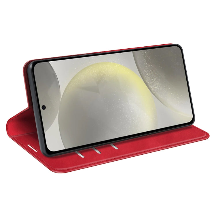For Samsung Galaxy S24 FE 5G Retro-skin Magnetic Suction Leather Phone Case