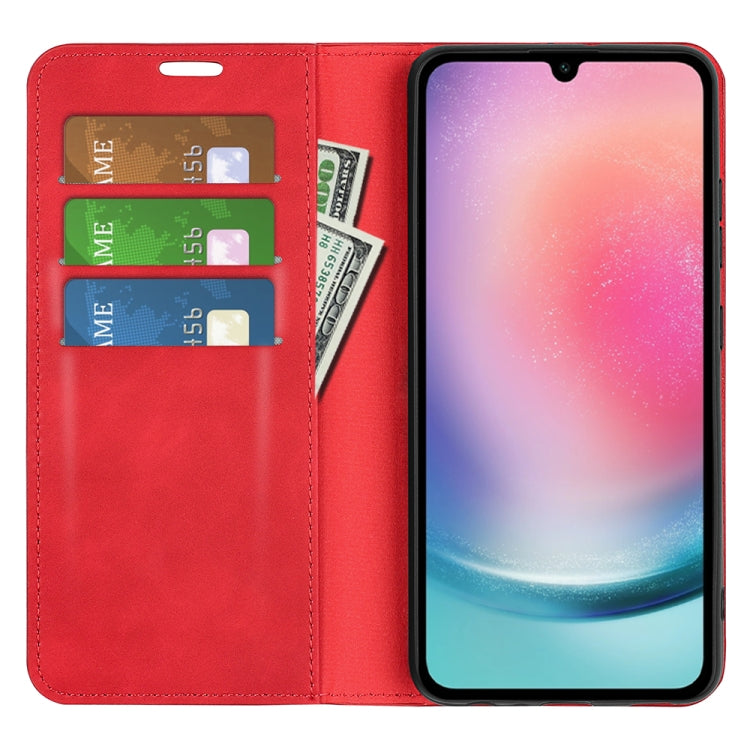 For Samsung Galaxy A16 Retro-skin Magnetic Suction Leather Phone Case