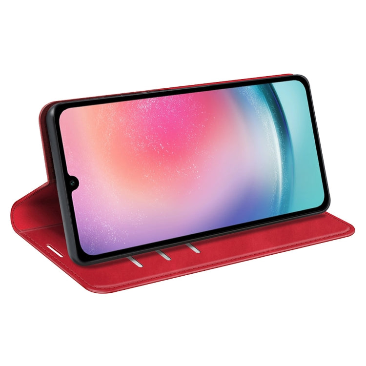 For Samsung Galaxy A16 Retro-skin Magnetic Suction Leather Phone Case