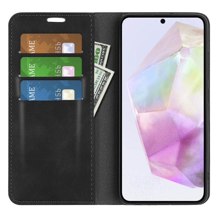 For Samsung Galaxy A36 Retro-skin Magnetic Suction Leather Phone Case