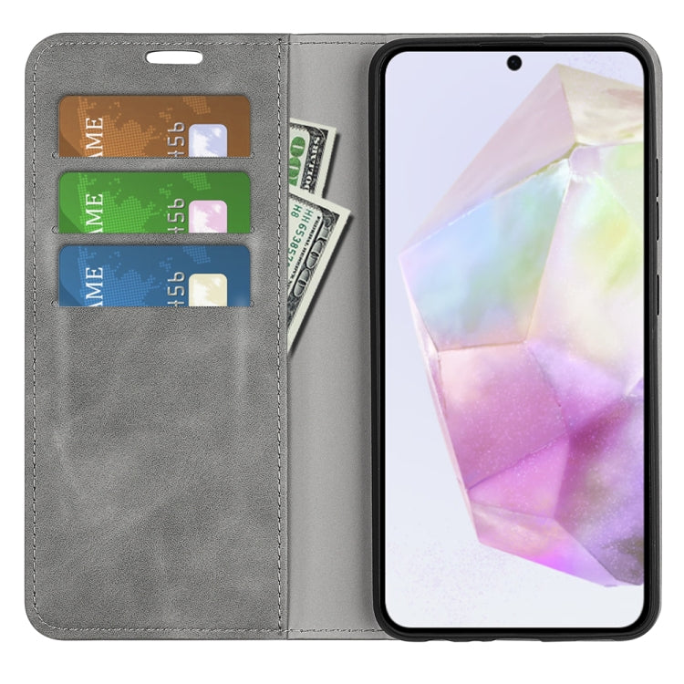 For Samsung Galaxy A36 Retro-skin Magnetic Suction Leather Phone Case