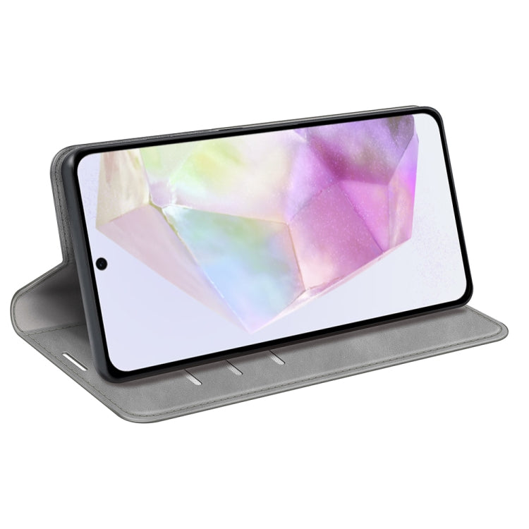 For Samsung Galaxy A36 Retro-skin Magnetic Suction Leather Phone Case