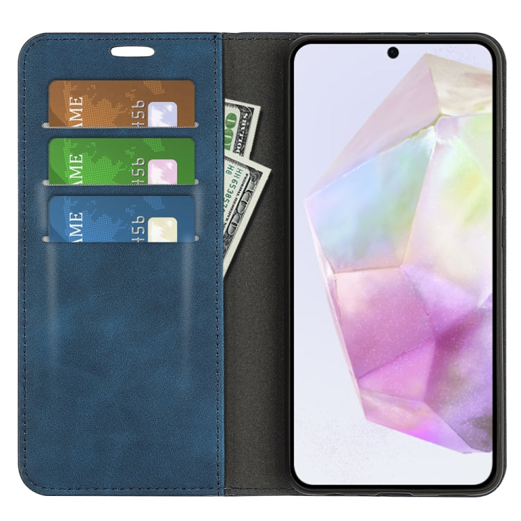 For Samsung Galaxy A36 Retro-skin Magnetic Suction Leather Phone Case