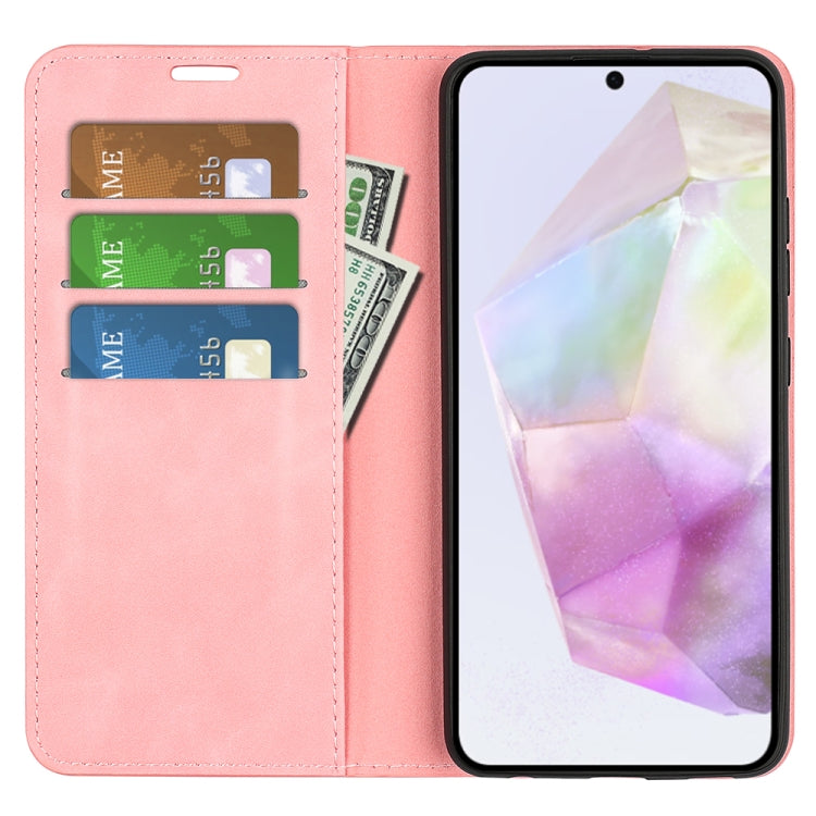 For Samsung Galaxy A36 Retro-skin Magnetic Suction Leather Phone Case