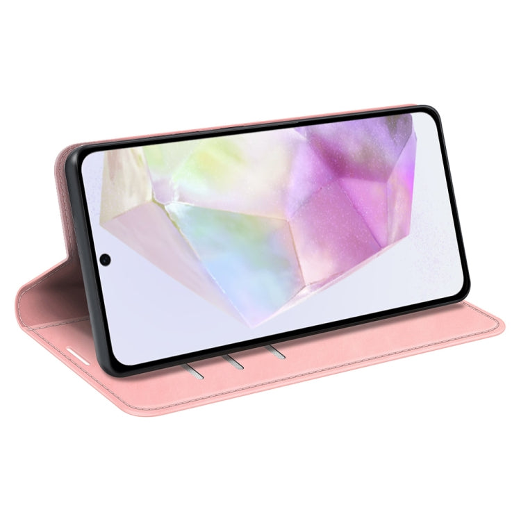 For Samsung Galaxy A36 Retro-skin Magnetic Suction Leather Phone Case