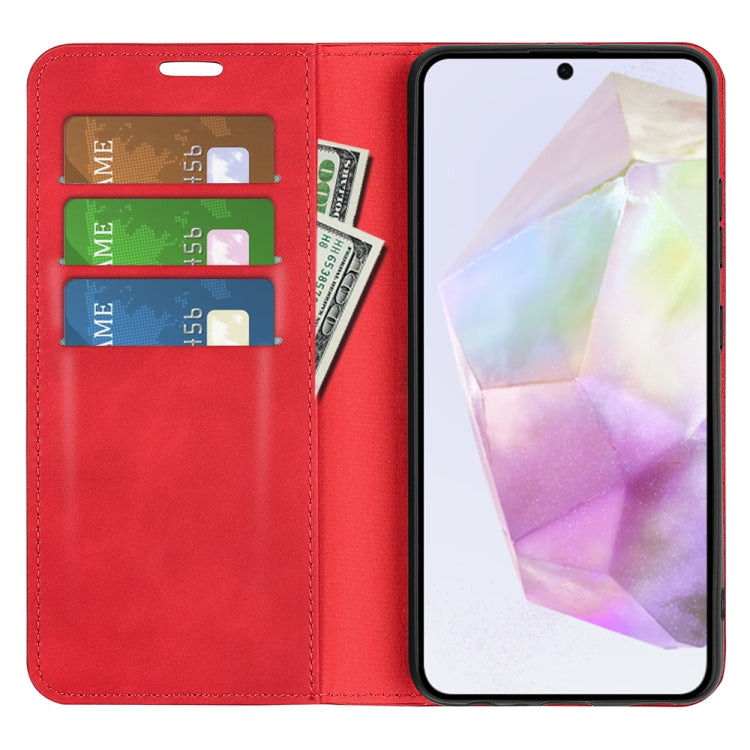 For Samsung Galaxy A36 Retro-skin Magnetic Suction Leather Phone Case