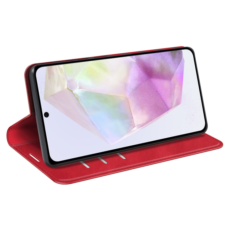 For Samsung Galaxy A36 Retro-skin Magnetic Suction Leather Phone Case